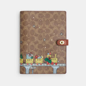 Coach Notebook In Signature Canvas With Holiday Train collectable 2025 Xmas